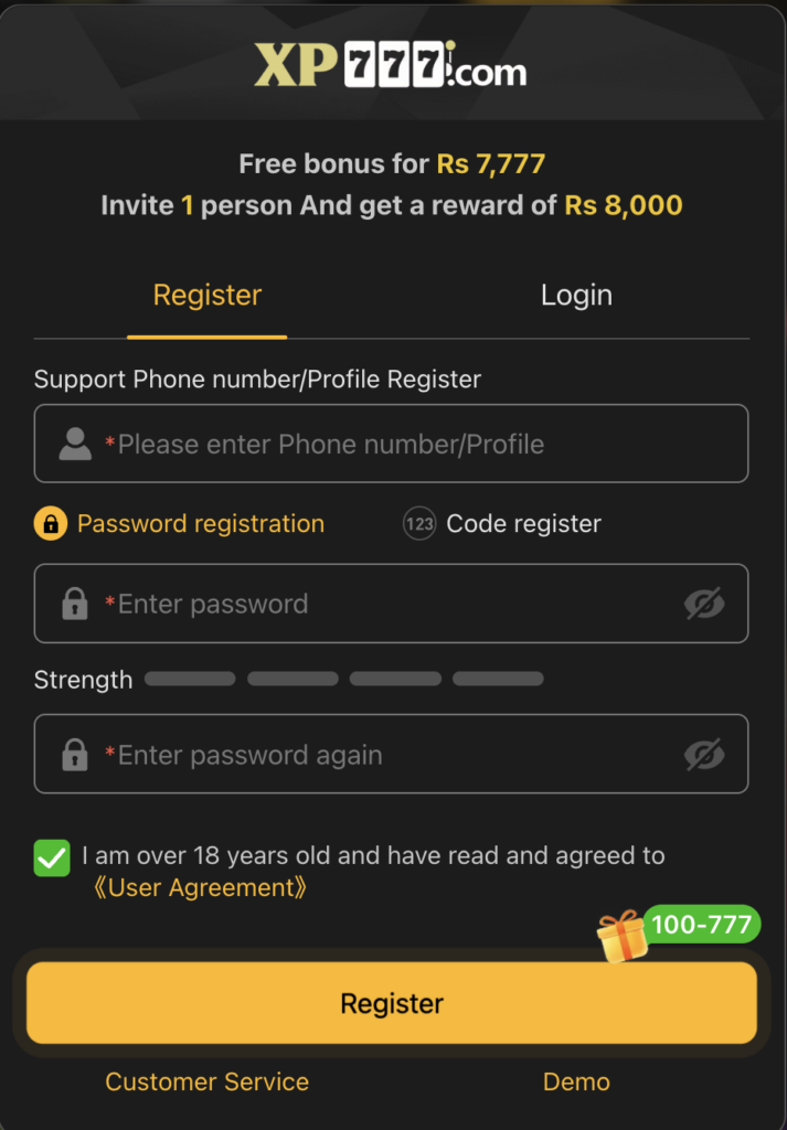xp777 Registration